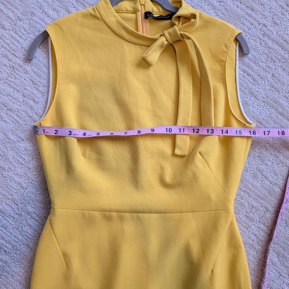 Zara Mustard Bow-Neck Sleeveless Midi Dress - Picture 8 of 10